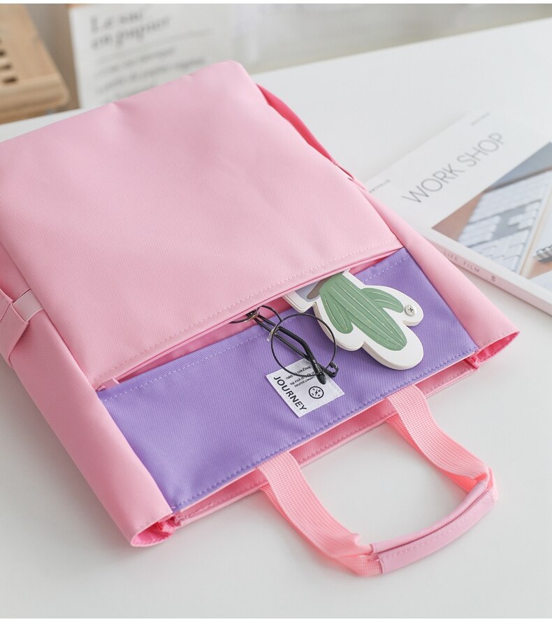 Canvas A4 File Folder Document Book Bag Desk Paper Organizer Storage Handbag For Students School Office Stationery
