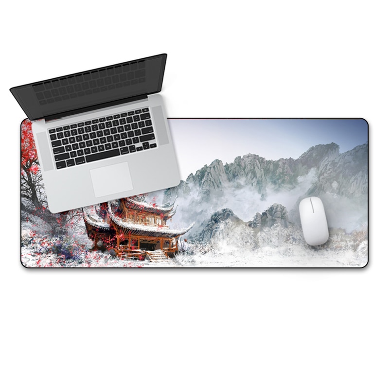 FFFAS 70X30com Snow mountain scenery mouse pad Notebook computer PC Keyboard and mouse applications Waterproof Natural Rubber XL