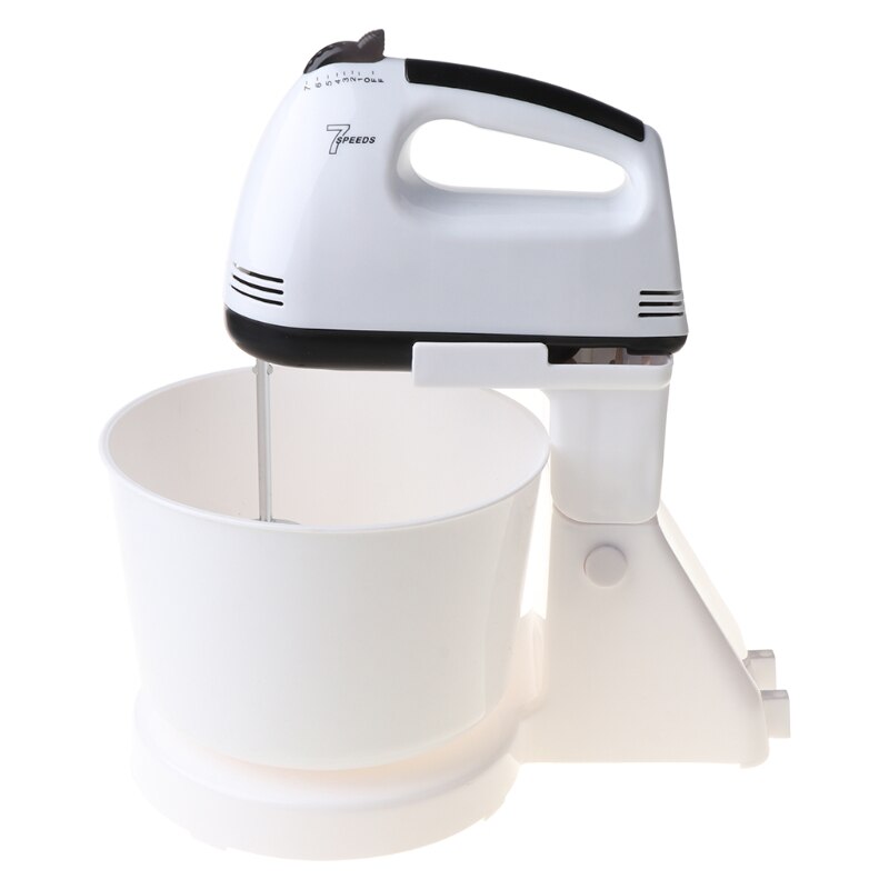 220V 7 Speed Automatic Electric Whisk Hand Food Mixer Handheld Flour Bread Egg Beater Stand Blender: White