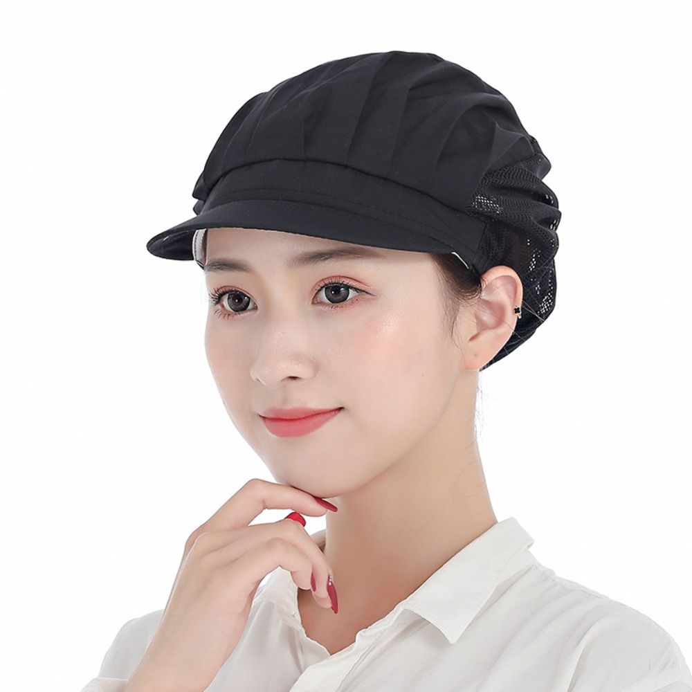 Chic Cloth Work Hat Work Wear Smoke-proof Dust Dustproof Hat Breathable Hotel Cook Cap Hotel Restaurants: Red