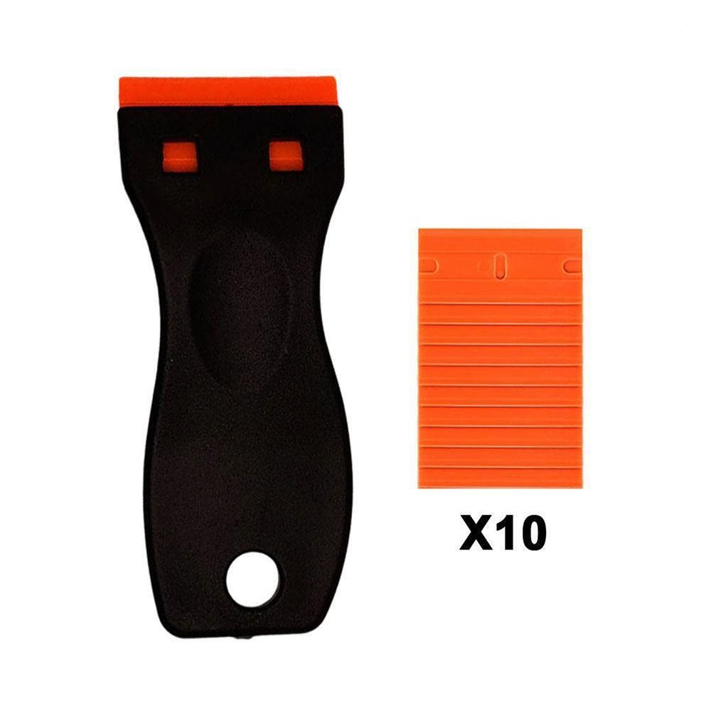 Multifunctional Glue Removal Shovel Plastic Household Cleaning Stain Remover Spatula Glass Removal Car Film Tools: Orange