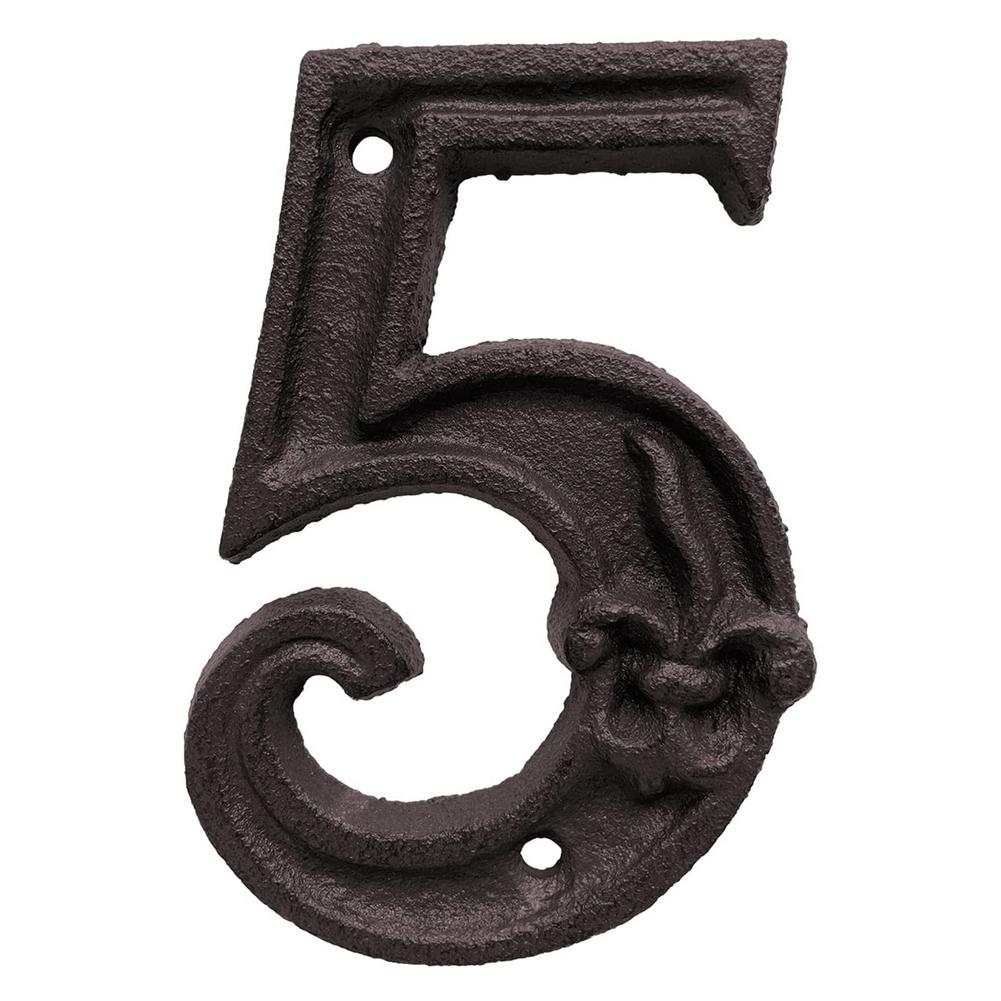 Metal Digital Numbers Cast Iron House Sign Plaque Door Plate DIY 0-9 Hotel Home Cafe Wall Decor Address Door Numbers: GRAY