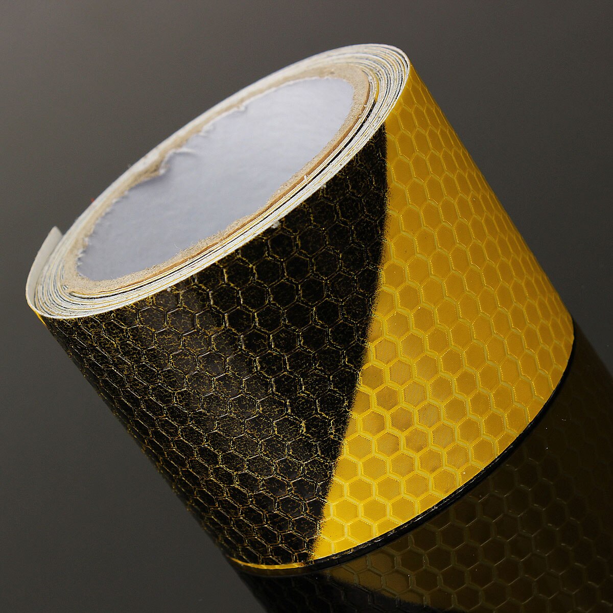 1Pcs Black Yellow Reflective Safety Warning Conspicuity Tape Film Sticker 300cm x 5cm