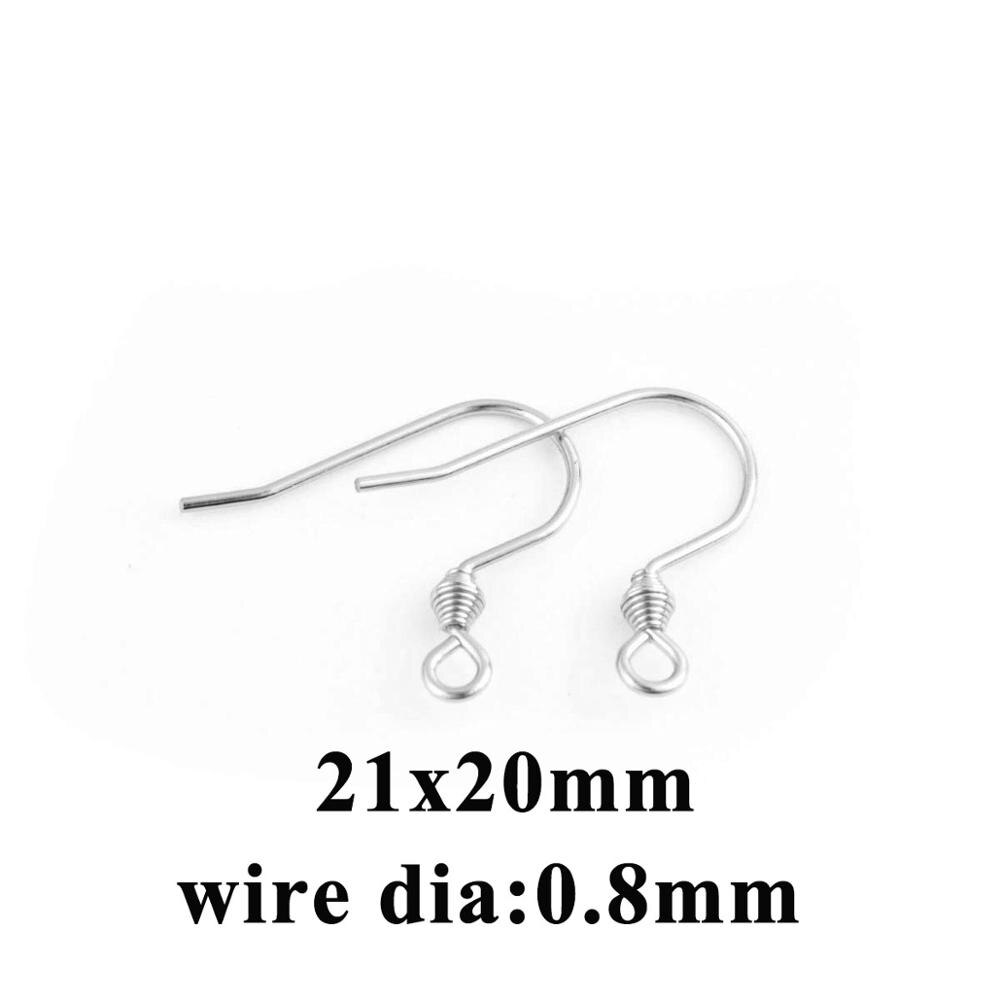 100pcs/lot Stainless Steel Gold/Silver Color Earring Hooks French Ear Wires for DIY Earrings Jewelry Making Findings: Steel 21x20mm