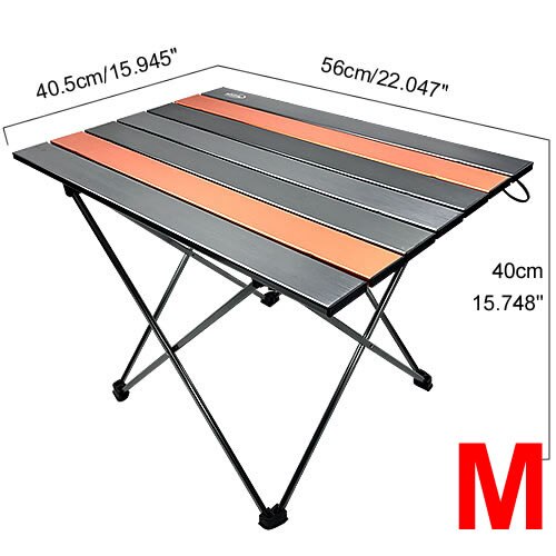 Foldable Camping Table Portable Metal Camping Dining Table Lightweight Small Aluminum Table with Carrying Bag for Picnic: 02