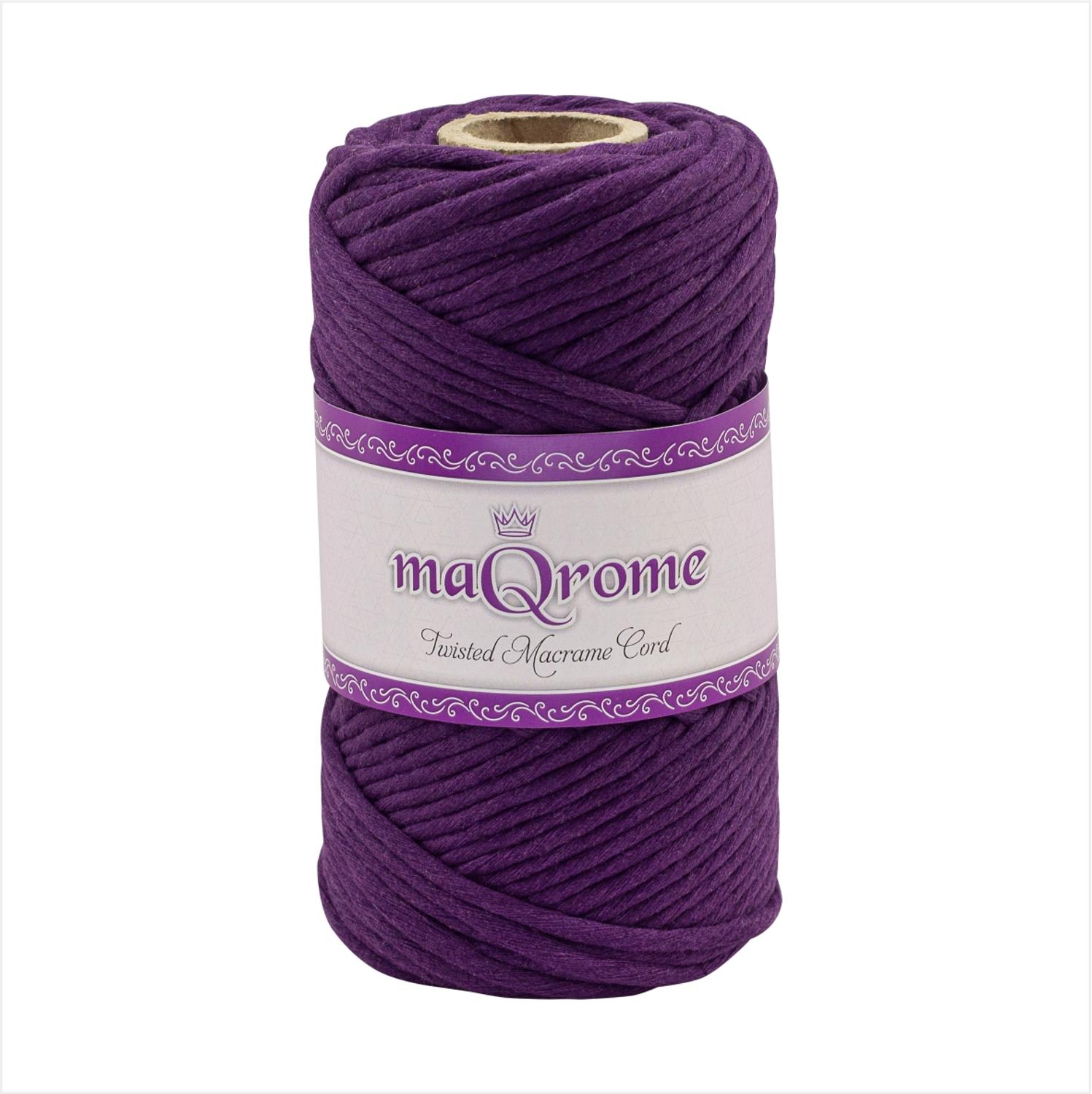MaQrome Macrame Cord Single Twisted Yarn 3 mm: Purple