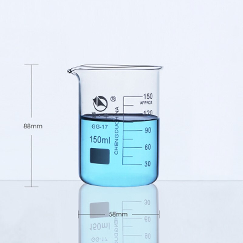 10 pieces/pack 150mL lab Glass Beaker GG-17 Borosilicate 3.3 Glass Beaker Chemistry Laboratory Equipment