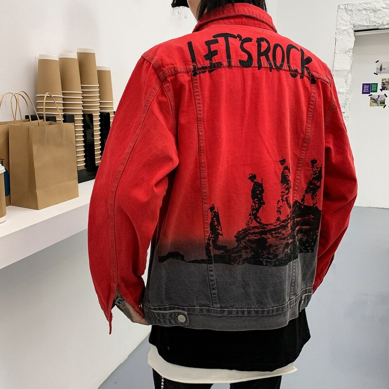 Original Brand Harajuku Oversize Hiphop Jacket Men's Hip-Hop Denim Jacket Jacket Men Jean Jacket Men Clothing