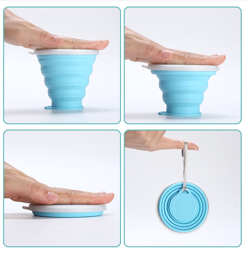 Opvouwbare siliconen beker draagbare siliconen telescopische drinkbeker opvouwbare koffiebeker multifunctionele opvouwbare silica mok reisbeker