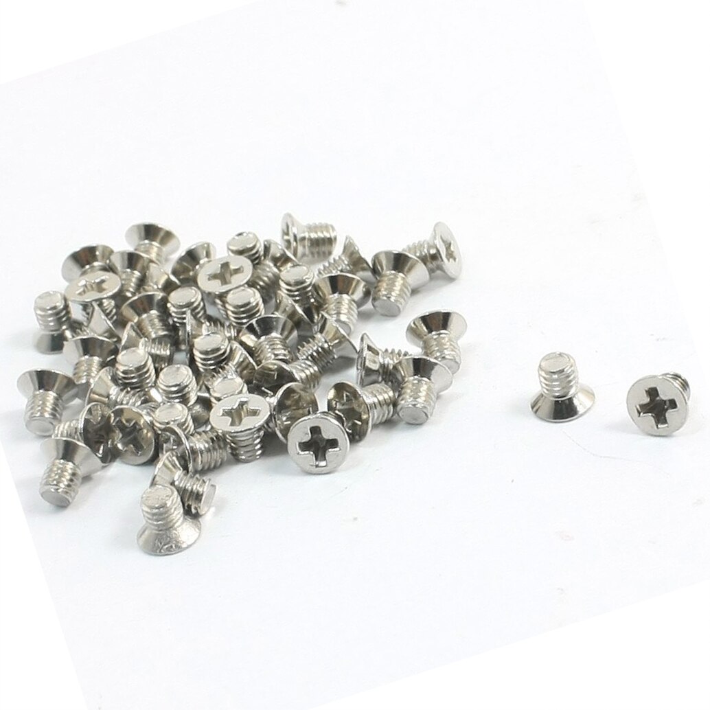 50Pcs Metal M3 x 4mm Cross Recessed Countersunk Flat Head Screws