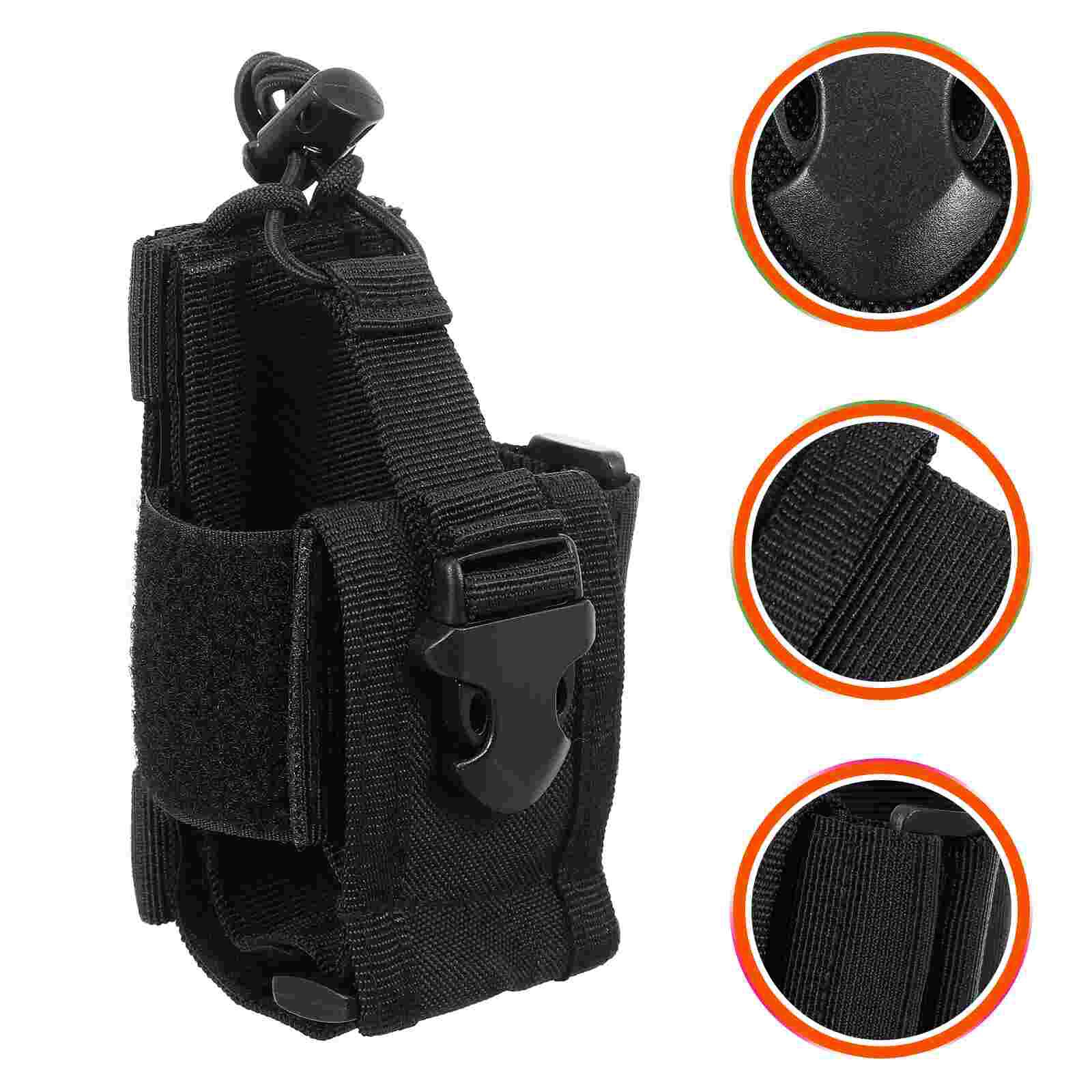 Outdoor Radio Holster Universal Walkie Talkies Pouch Verstelbare Radio Houder: Black