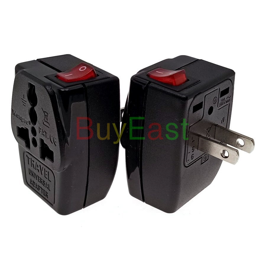 2 IN 1 - UK Ireland Singapore Malaysia Electrical Plug Adapter AC100~250V 13A With On/Off Main LED Switch
