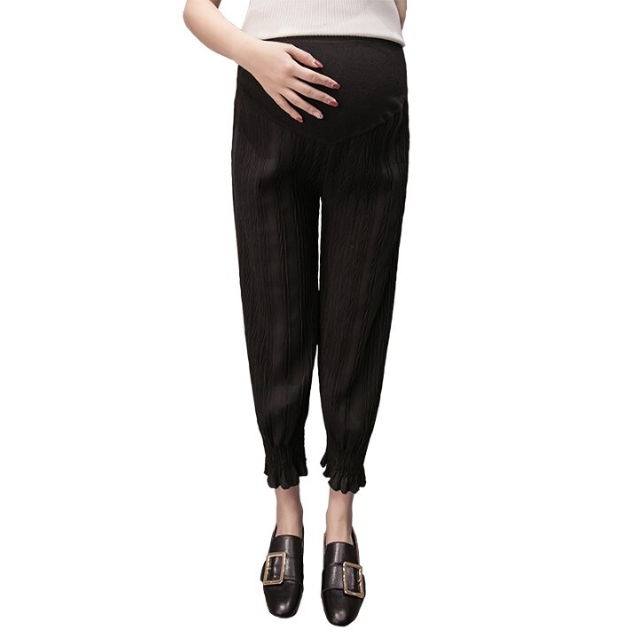 Raskaana olevat naiset kevät ja kesä ohuet yhdeksän sentin housut ulkona käyttää leggingsit kesällä casual chiffon housut haaremi housut