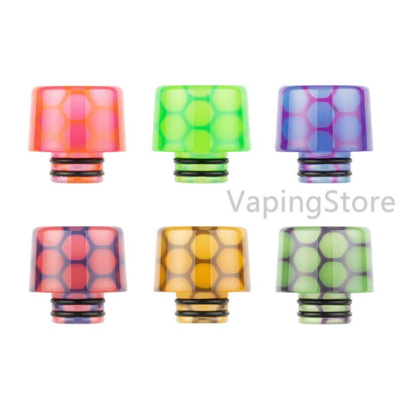 Wide Bore Recurve/V Shape Luminous Cobra Resin Epoxy 510 Drip Tip for Uwell Crown 5 V Sub Ohm Tank/Innokin AJAX/OFRF Gear RTA