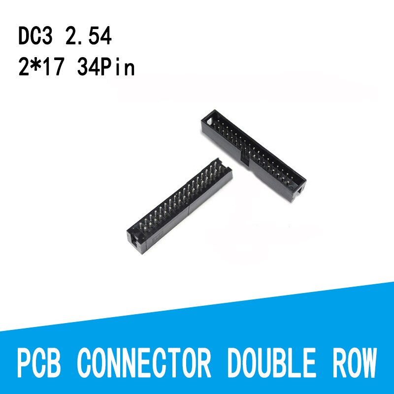 10Pcs DIP 6/10/20/26/34/40 PIN 2.54MM Pitch MALE SOCKET Straight Idc Box Headers PCB CONNECTOR DOUBLE ROW 10P/20P/40P DC3 HEADER: 2X17 34PIN