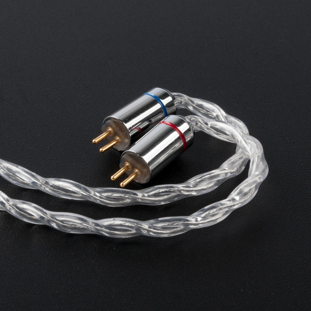 KBEAR Limpid 4 Core 4N 99.99% Purity Silver Earphone Cable with 2Pin/QDC/MMCX/TFZ Connector for KZ ZSX ZS10 PRO ZSN BLON BL03