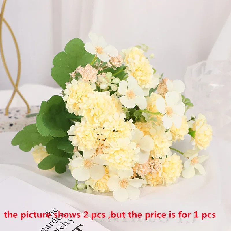 Kunstmatige Begonia Madeliefje Boeket Zijde Nep Bloemen Groene Plant Winkelcentrum Decoratie Simulatie Bloem Blauwe Madeliefjes Begonia 'S: Beige