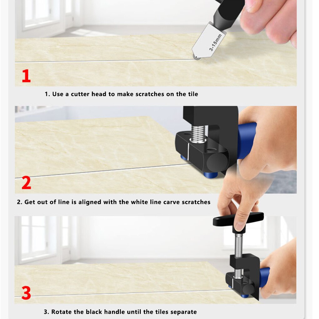 8PCS Glass Tile Cutter 3-15mm 2 In 1 Ceramic Tile Glass Cutting Tool Portable Construction Cutter Tool