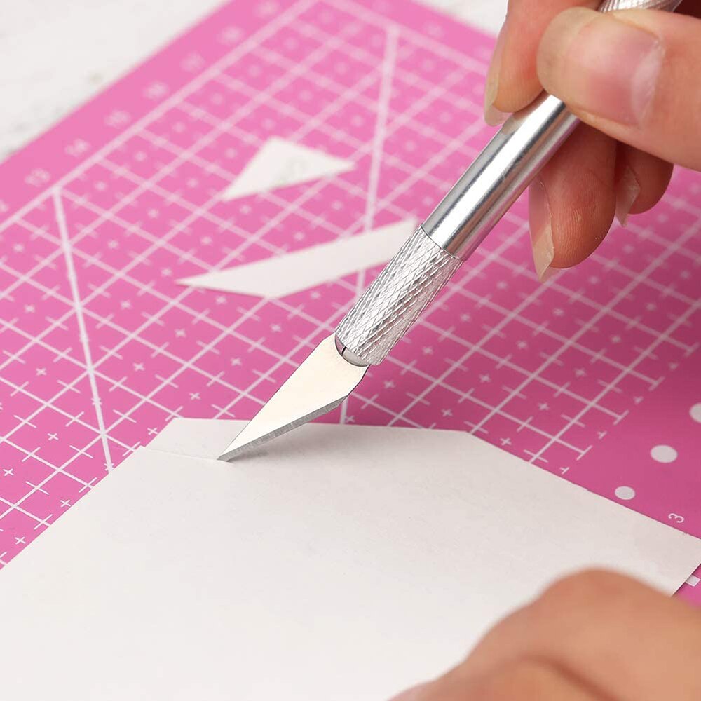 A4/A5 Size Self Healing Cutting Mat Double Sided Pink Cutting Mat for Fabric Leather Crafts DIY Quilting Sewing Cutting Tools
