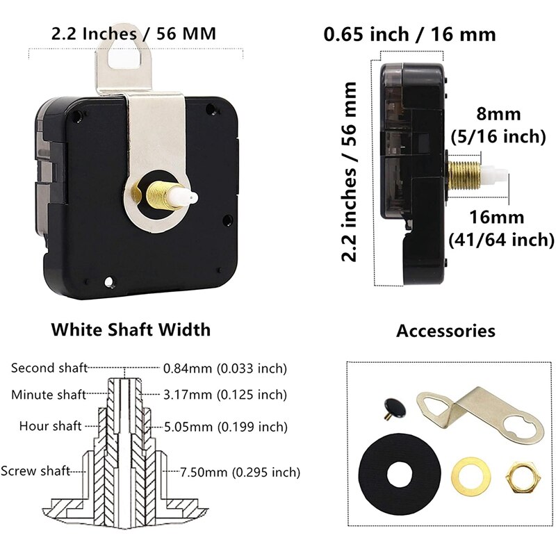 1 set klok wijzers en motorkit - klok mechanisme - quartz uurwerk -Vervanging van het