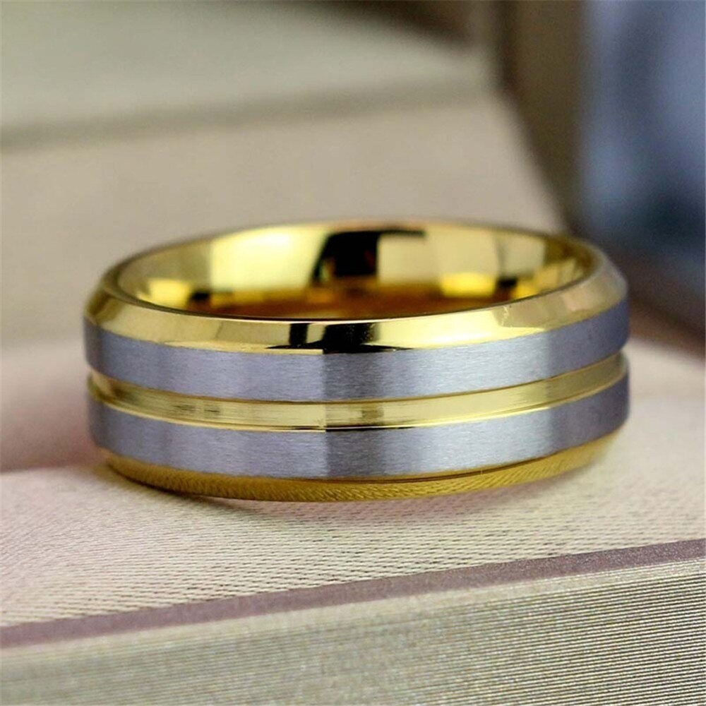Chuhan Gold Carbide Wolfraam Stalen Heren Ringen Voor Party Bruiloft Sieraden Accessoires