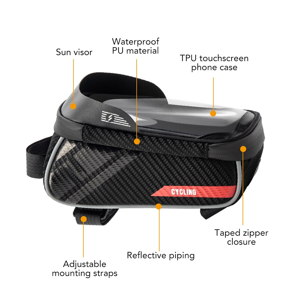 Fiets telefoon houder tassen waterdichte voor frame bovenbuis tas met touchscreen telefoon houder fiets fiets telefoon tas pack