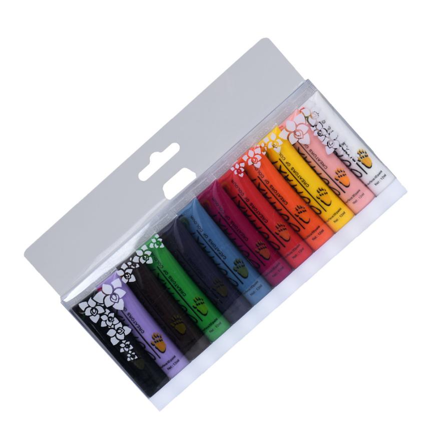 12 Ml Capaciteit 1 Set 12 Kleuren Schilderen Acryl 3D Nail Art Paint Tube Draw Nail Art Tip Uv Gel Anne