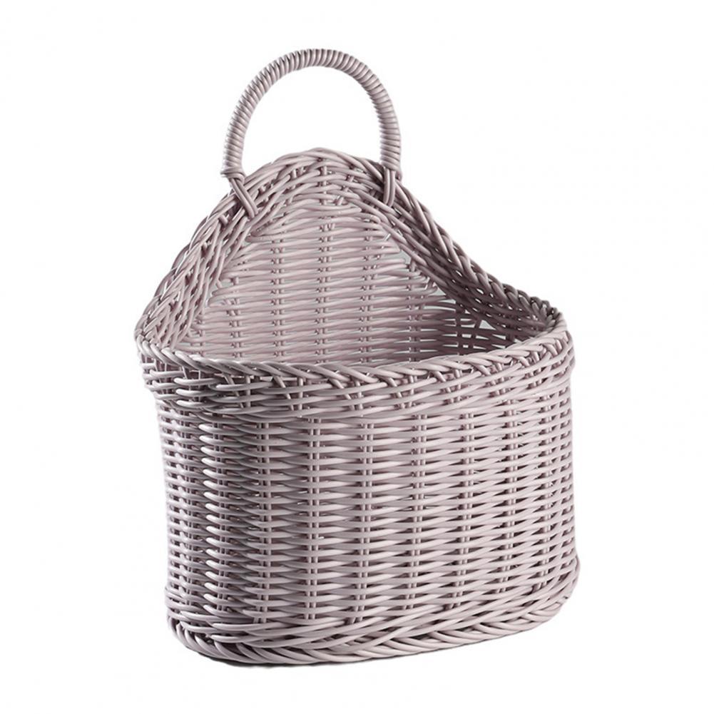 Panier de rangement en rotin multicolore, joli panier de rangement en osier, avec poignée, durable: Light Purple