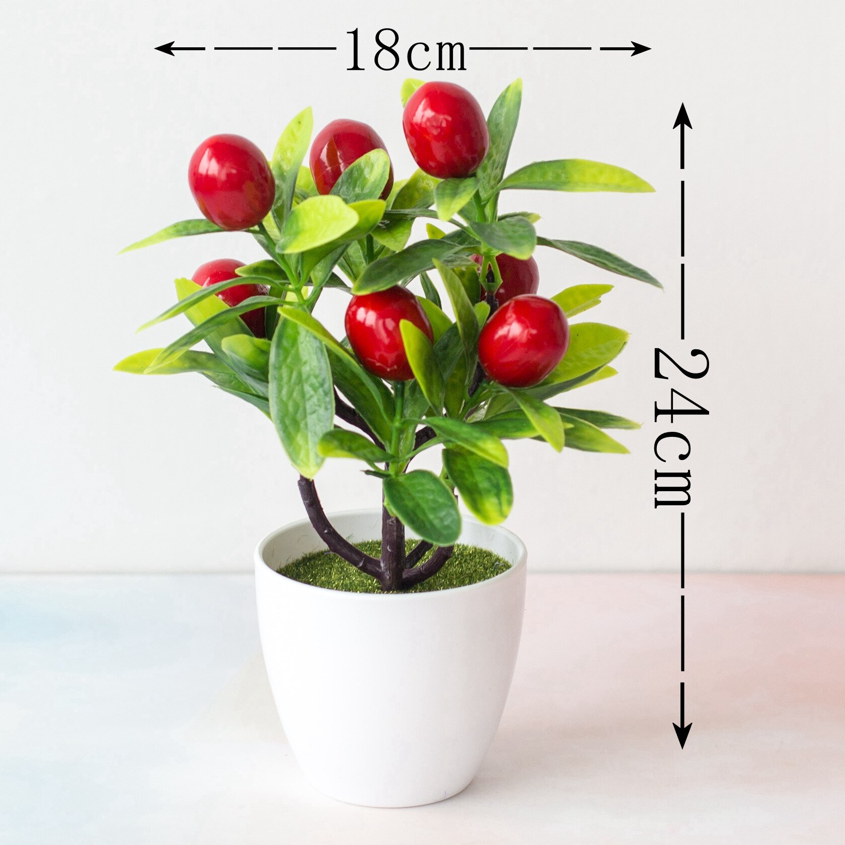 Kunstige planter bonsai simulering plast appelsin frugttræ potteplante potte ornamenter til hjemmet have hotel fest indretning
