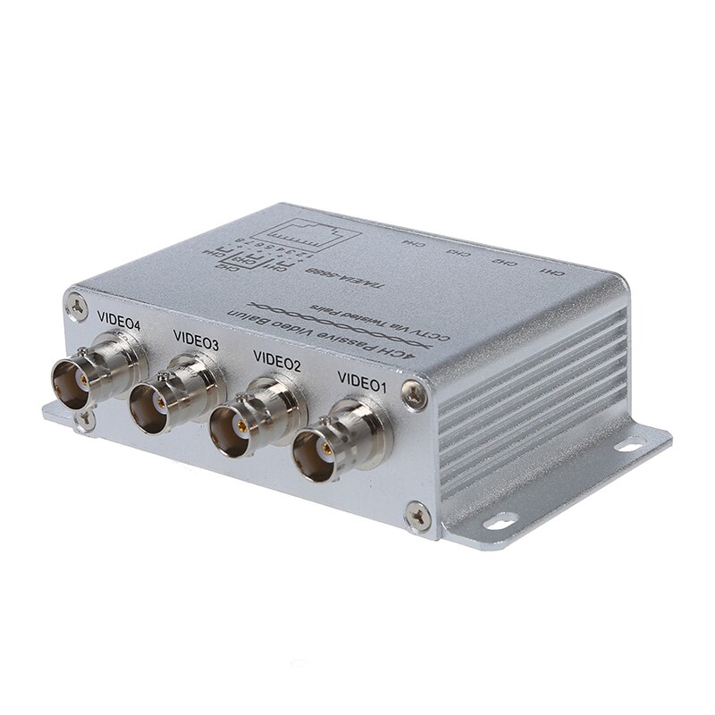 Silver 4 Channel Passive Video Balun Rohs Transmitter Receiver 4CH Balun Transceiver Adapter UTP Cat5 RJ45 Kaycube Security