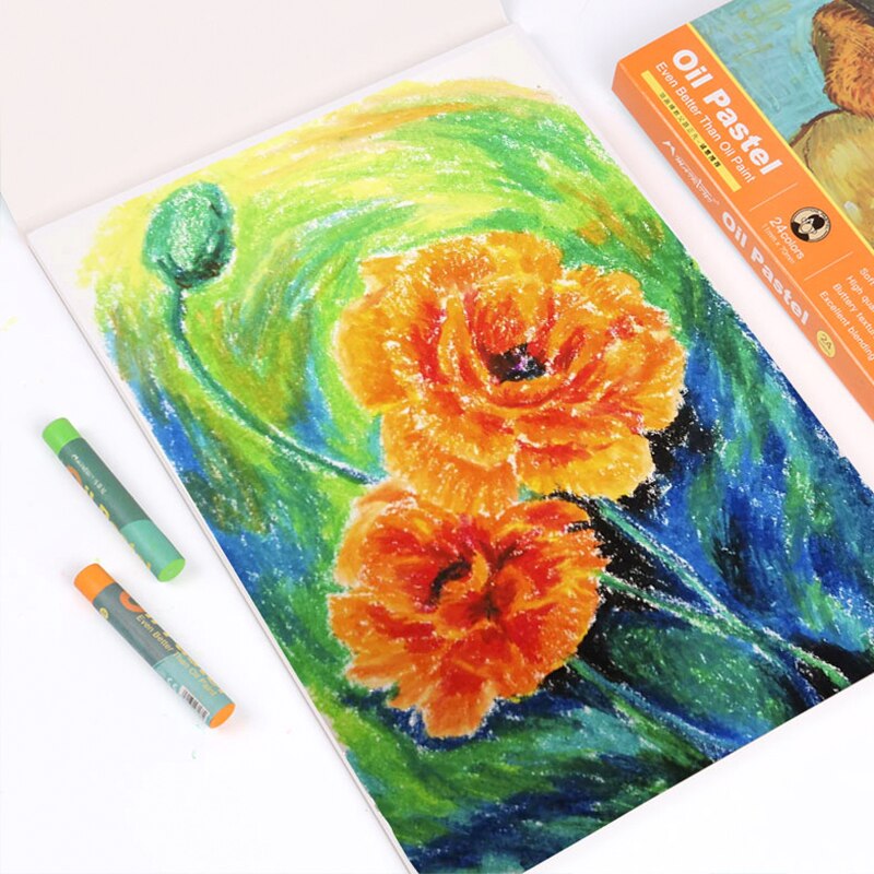 24colors Martini Heavy Color Oily Oil Pastel Soft Oil Pastel Beginner Set Children's Painting Crayons Sketchbook