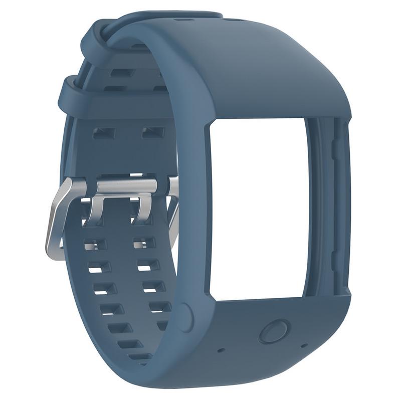 Comfortabele Siliconen Vervanging Horlogeband Wrist Strap voor Polar M600 Smart Horloge Polsbandje Strap Classic Roestvrij Stalen Gesp: Blue