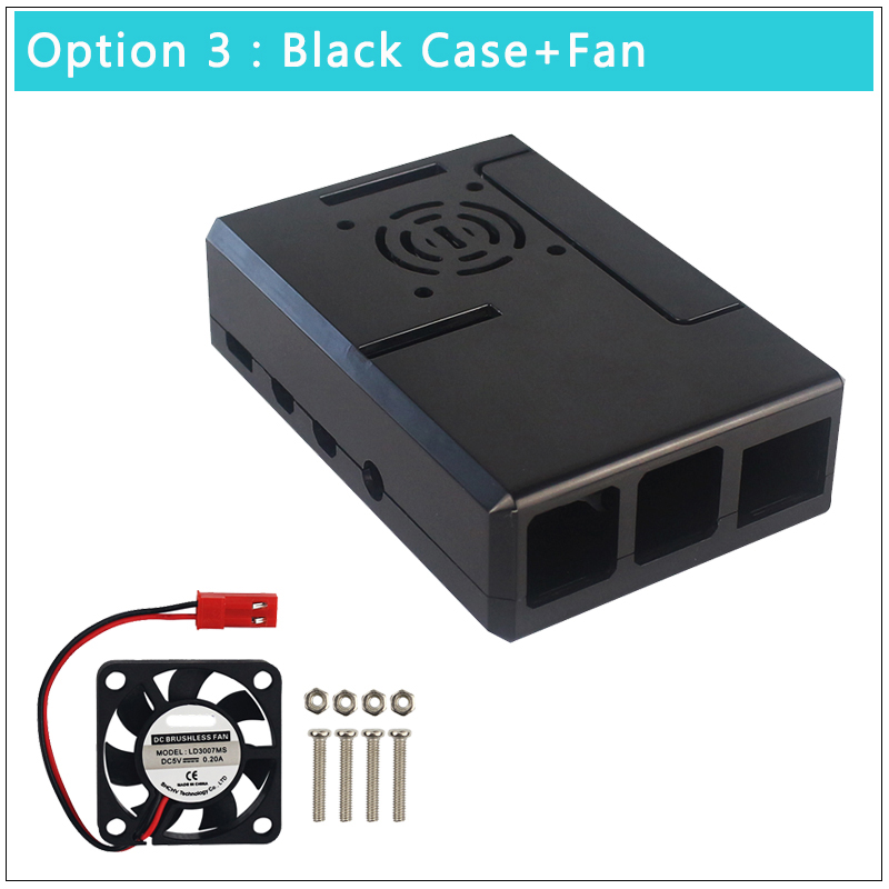 Raspberry Pi 4 Case ABS Plastic Removable GPIO Cover Transparent Black Shell Support Cooing Fan for Raspberry Pi 4 Model B: Option 3