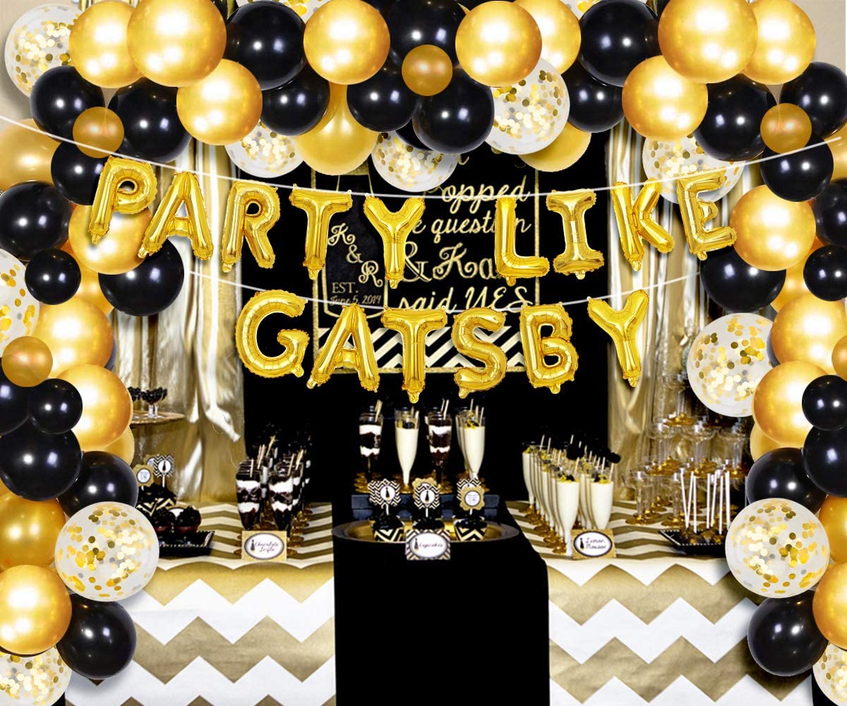 Great Gatsby Party Decorations Party Like Gatsby Balloons Black Gold Balloon Garland Arch Kit Roaring 20s Party Decorations