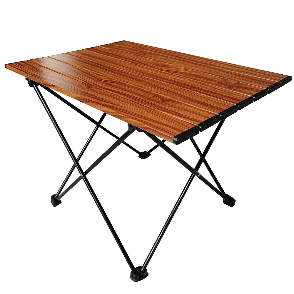 Dark Wood Ultralight Portable Folding Camping Table Portable Foldable Table Outdoor Camping Aluminum Table BBQ Picnic Hiking