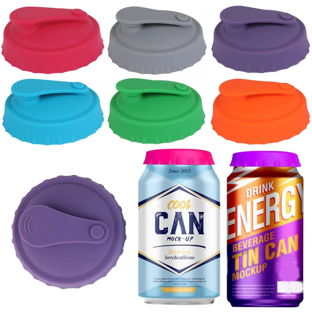 Tapa de lata de Soda de silicona de 6 colores, tapón de lata reutilizable para bebidas de cerveza, zumo, bebida de Coca-Cola, se adapta a latas estándar, lata protectora de Coca-Cola