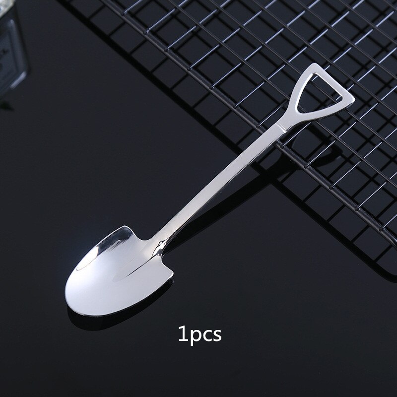 Cuchara de pala de acero inoxidable 304, cuchara pequeña para café, postre, helado, pala de ingeniería, cuchara de sandía: 410  JT