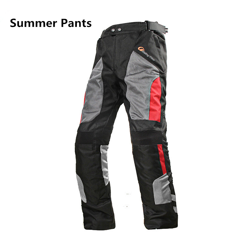 Männer Motorrad Hosen Vier Saison Wasserdicht Atmungsaktiv Warme Motocross Rally Reiter Reiten Schutz Hose mit Kneepads HP-12: Black - Summer / xxxxl