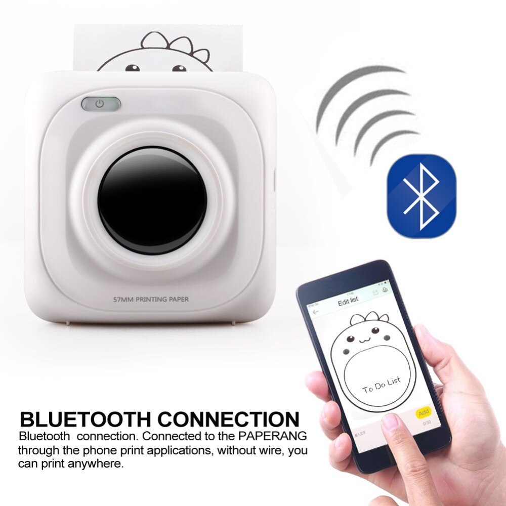 Mini Portable Wireless Connection Bluetooth Printer POS Thermal Picture Photo Ticker Printers for Android / IOS Phone