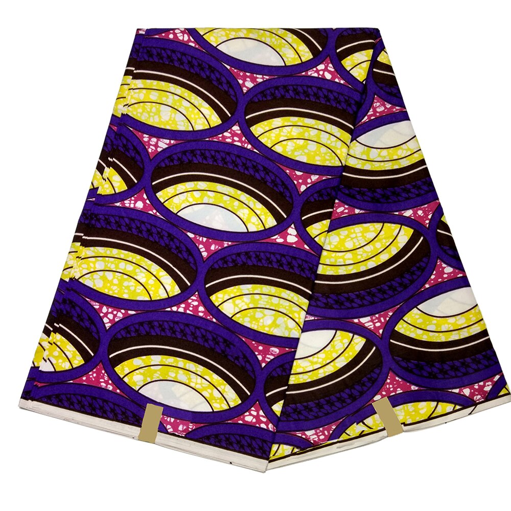 African Real Wax Nigerian Fabric African Wax Ankara Polyester Print Fabric: Default Title