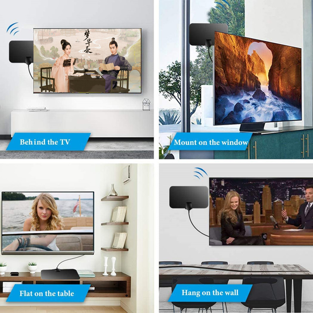 TV Antena 4K Digital HDTV Indoor TV Antenna VHF(172-240Mhz)\UHF(470-860Mhz) HD Mini Antennas
