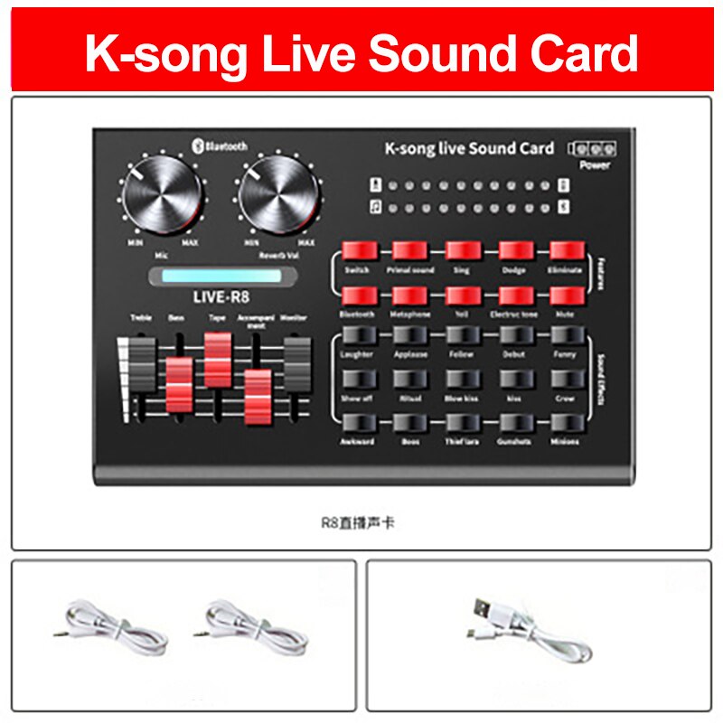 bm 800 Microphone studio R8 Sound Card Kits bm800 Condenser Microphone for PC Computer Phone Karaoke Singing Gaming Mic Stand: Type-A