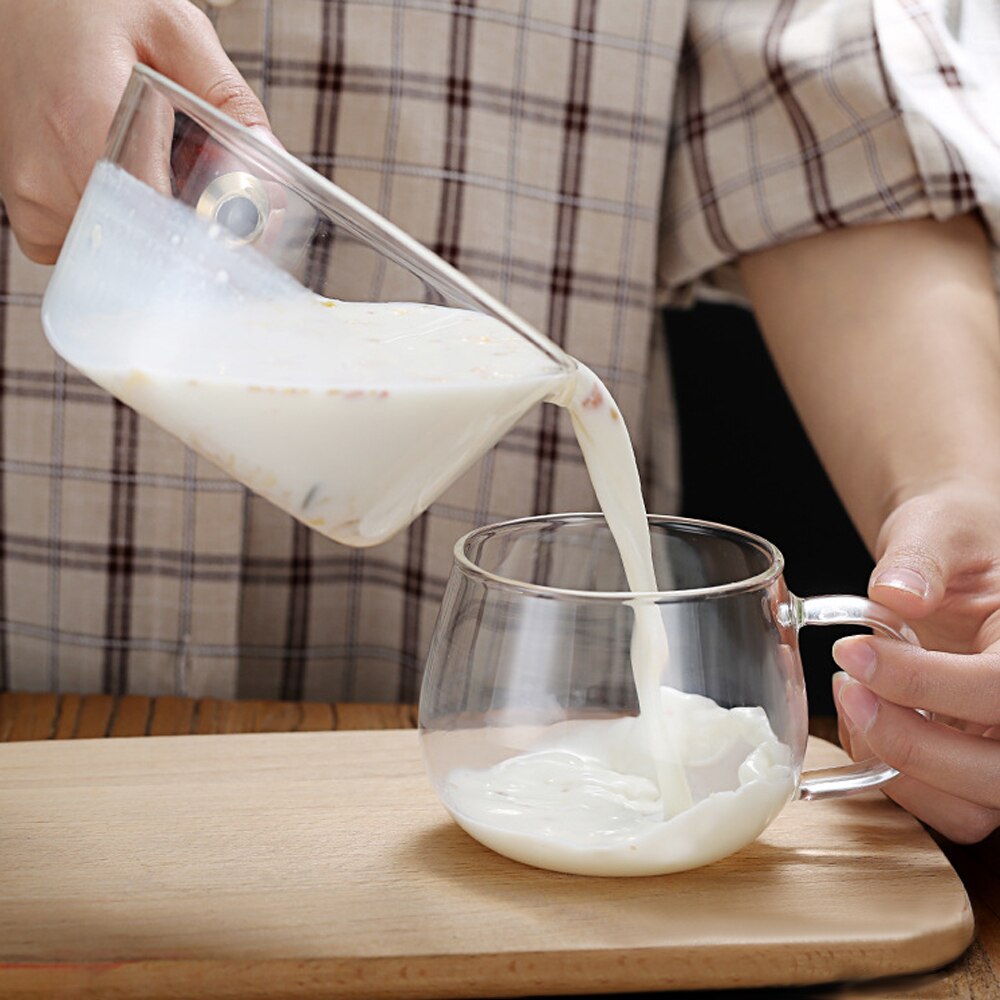 Transparent Glass Pot Single Handle Baby Food Supplement Soup Pot Korean Instant Noodle Pan Salad Vegetable Bowl