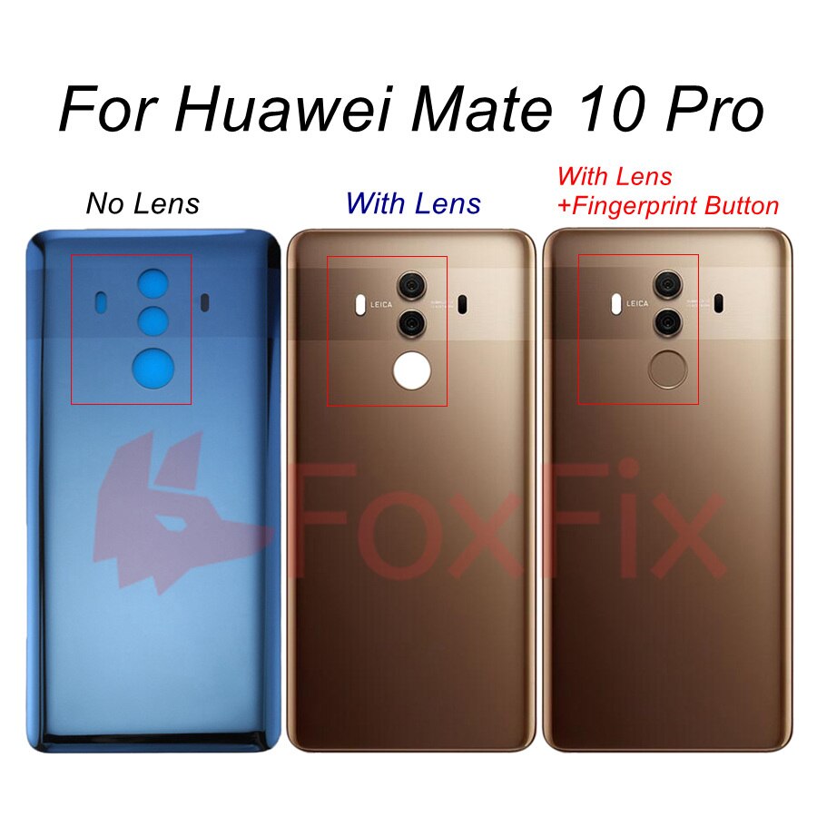 Bakglassdeksel til huawei kamerat 10 pro batterideksel bakdør glass kamerat 10 pro bakdeksel + reservedeler til fingeravtrykk