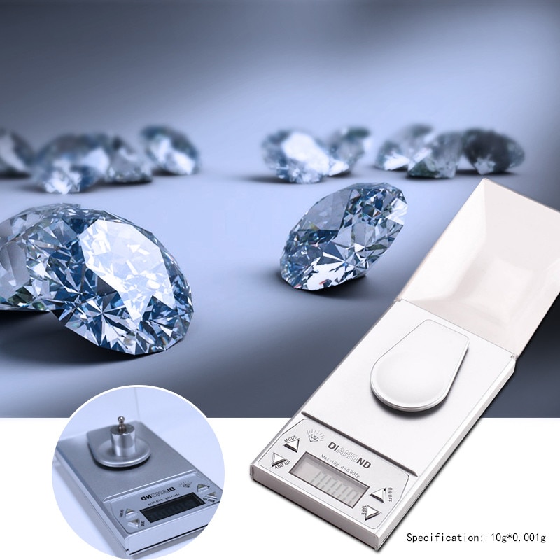 Báscula de bolsillo de alta precisión 10g/0.001g, 20g/0.001g, báscula de peso para joyería con calibración, pinzas para báscula de diamante de laboratorio
