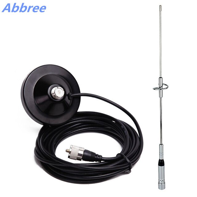 NAGOYA NL-770S banda Dual VHF/UHF 144/430MHz 2,15/3.0dBi 150W de alta ganancia NL770S antena y montaje de Clip y Cable: Black