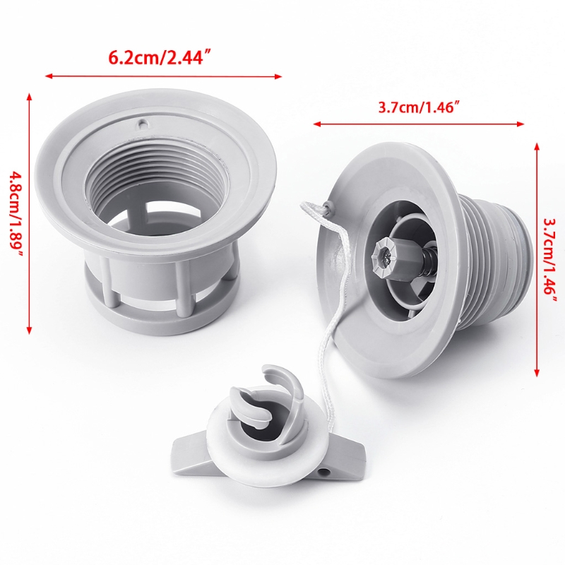 Valve à Air PVC Pour Bateau Gonflable, Kayak, Canoë - Double Joint, étanche, Remplacement Facile - 3 Pièces
