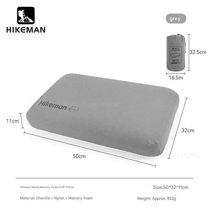 HIEllMAN-Oreiller de camping respirant en mousse à mémoire de forme, équipement de sommeil confortable, équipement de voyage, santé cervicale, oreillers de sieste: Rose