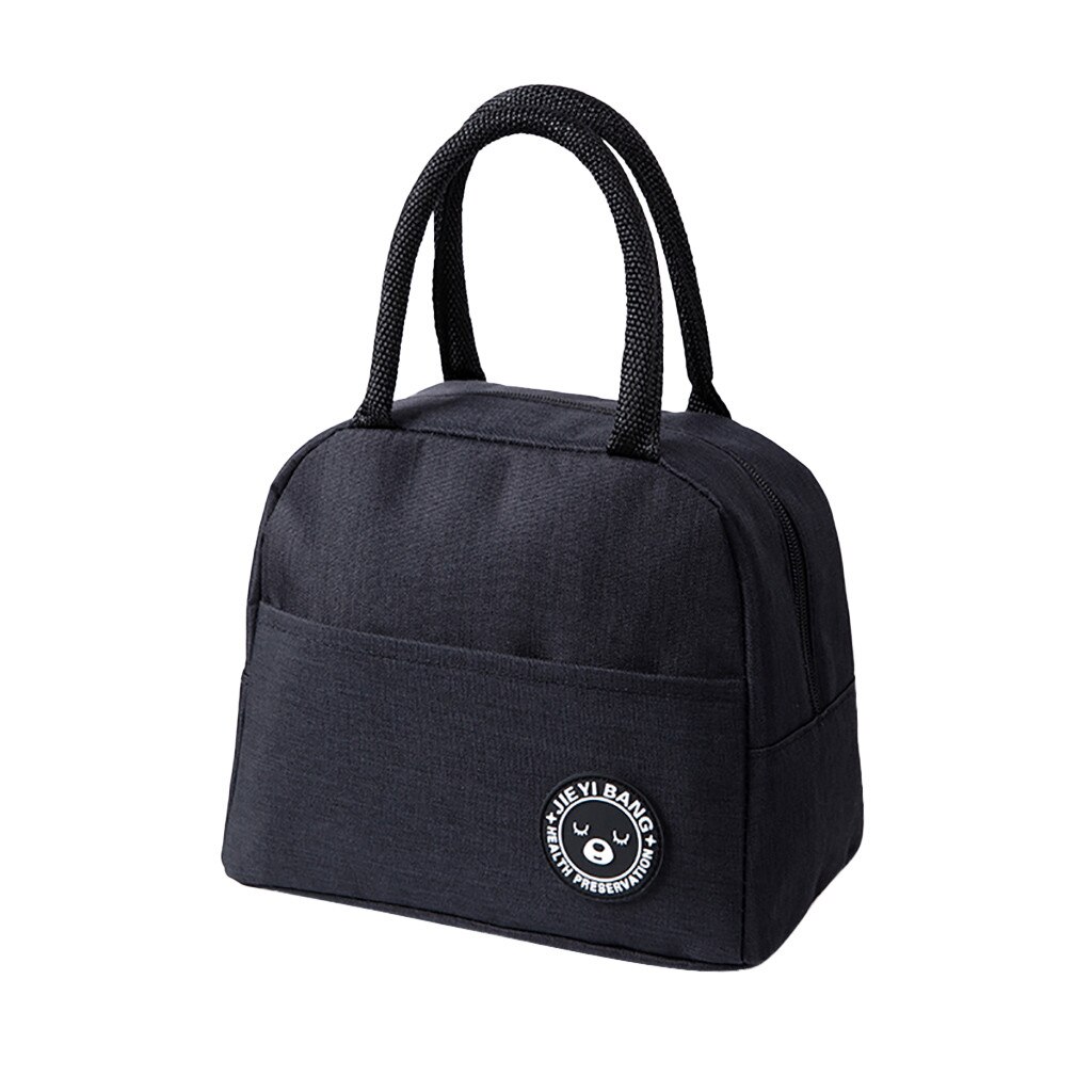 Sacs de rangement de aliments | Conteneur de dîner, sacs de rangement de aliments pour l'école, toile froide isolée, bande de pique-nique mallette de transport, sac de déjeuner Portable thermique: Black