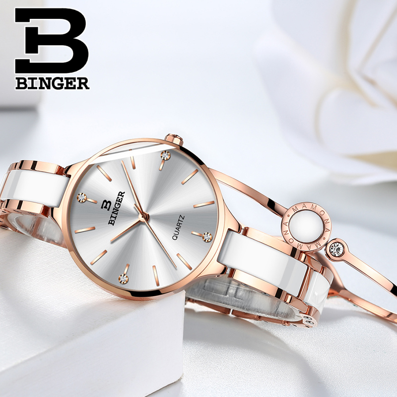 Zwitserland binger luxe dameshorloge merk kristal armband horloges dames dames polshorloges relogio feminino